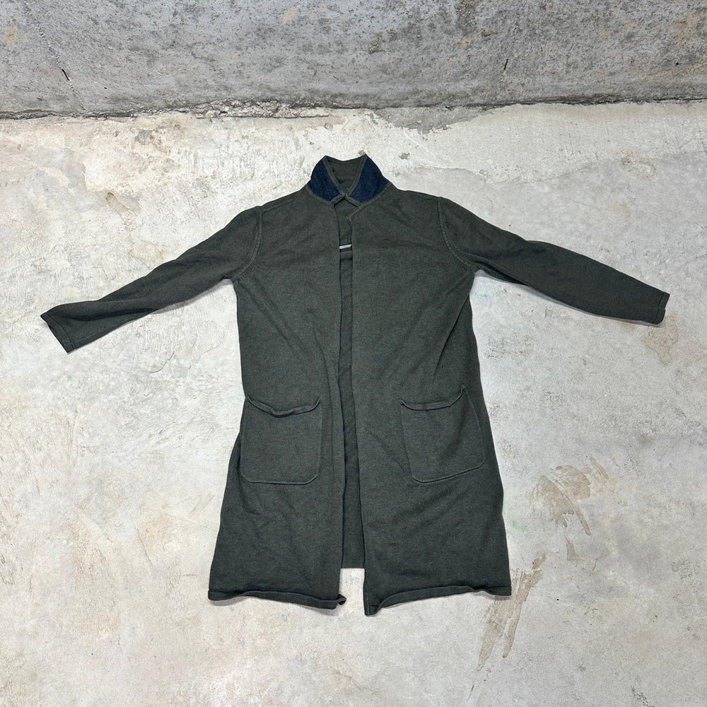 Banana Republic Womens Cardigan Sweater Open Front‎ Duster Olive Green